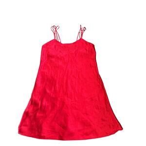 Kathy Ireland Intimates Red Satin Chemise | Large